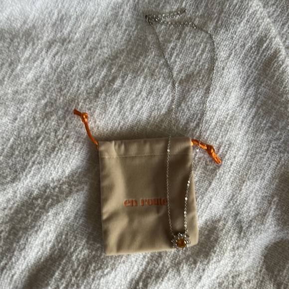 En Route Jewelry Yellow Gem Flower Necklace - Picture 5 of 5